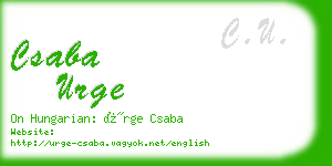 csaba urge business card